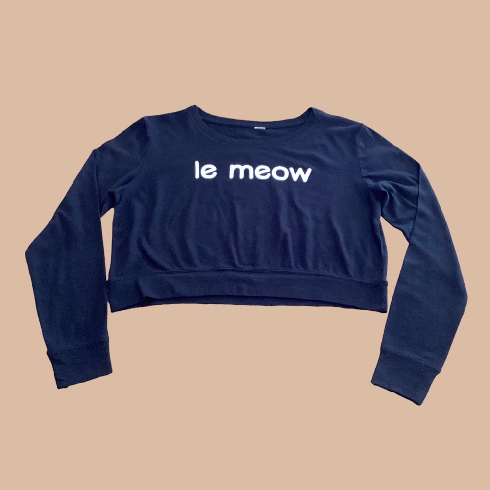 Forever 21 cropped “le meow” Tee Shirt, size small 😎